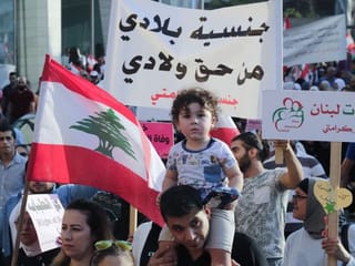 In their mother’s country, Lebanon protesters clamour for citizenship
