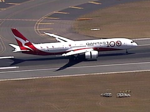 A Qantas Boeing 787 Dreamliner.  