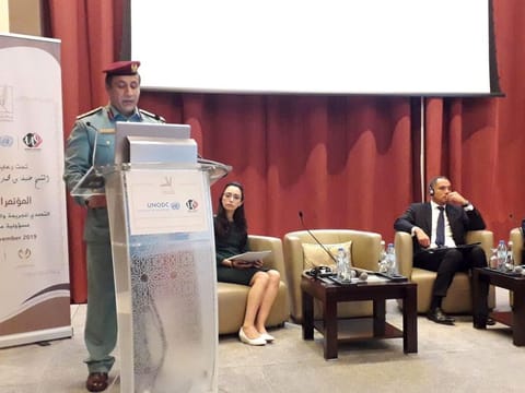 Ministry of Interior’s Deputy Director General of Federal Criminal Police addresses the a conference on Prevention of Crime and Extremism: A collective responsibility in the capital on Sunday. It was organised by Wajeb Volunteering Association along with the United Nations Office on Drugs and Crime. 

Picture by Anwar