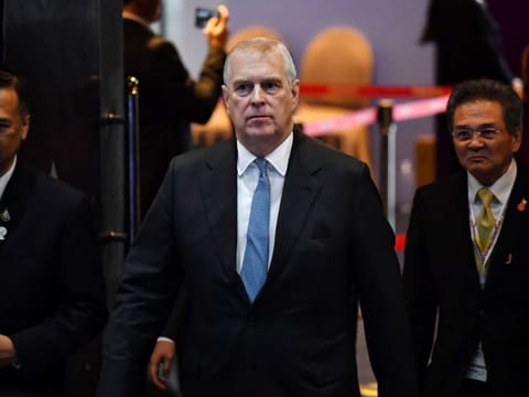 Britain's Prince Andrew, Duke of York arrives for the ASEAN Business and Investment Summit in Bangkok on November 3, 2019.
