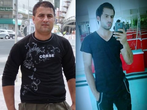 Sajid Ali before (left) and after