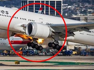 Pictures: Fire on Boeing 777 jet engine, watch what happened next