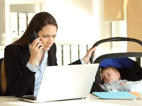 For most mothers, it's a daily battle  --  leaving their baby at home and going to work.