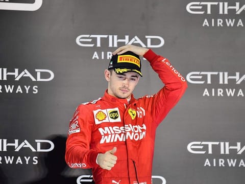 Charles Leclerc of Ferrari in Abu Dhabi.