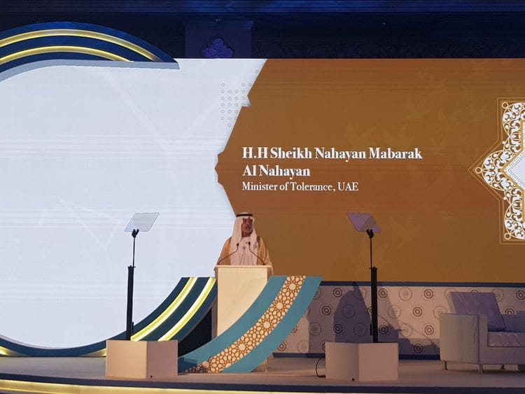 Shaikh Nahyan Al Nahyan, Minister of Tolerance opens Monday's summit in Abu Dhabi