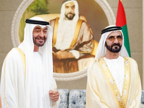 His Highness Sheikh Mohamed bin Zayed and His Highness Sheikh Mohammed bin Rashid Al Maktoum.