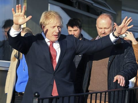Boris Johnson visits Sedgefield in County Durham, northeast England on December 14, 2019, following his Conservative party's general election victory.