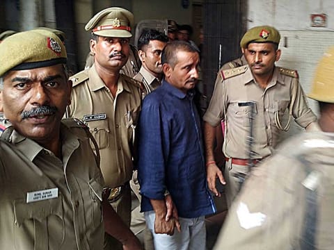 File picture of Unnao rape accused Kuldeep Singh Sengar who has been convicted by Tis Hazari court, in New Delhi on Monday. 
