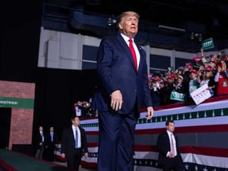 Impeached while at rally, Trump says 'having a good time'