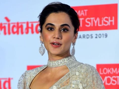 In this picture taken on December 18, 2019 Bollywood actress Taapsee Pannu arrives at the Lokmat Most Stylish Awards in Mumbai. 