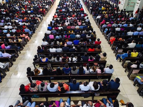 Picture for illustrative purposes: a shot from a church in Dubai where masses and prayer meets are now all online