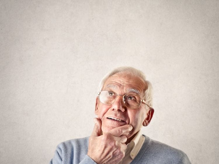 old man thinking