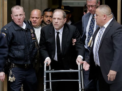 Harvey Weinstein leaves State Supreme Court in New York, Monday, Jan. 6, 2020.
