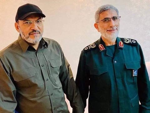 Iraqi militia leader with Esmail Ghaani