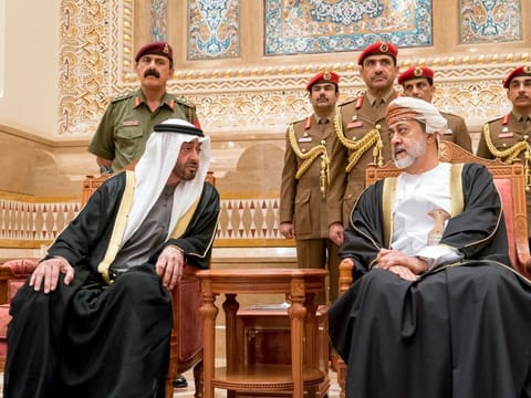 Mohamed Bin Zayed on Sunday offered the condolences of the UAE's leadership and people to Sultan Haitham bin Tariq on the demise of Sultan Qaboos 
