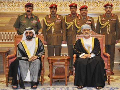 His Highness Shaikh Mohammad Bin Rashid Al Maktoum, Vice-President and Prime Minister of the UAE and Ruler of Dubai visits Sultan Haitham.