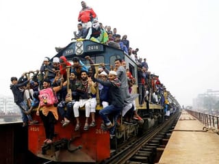 Look! Overcrowded train loaded with pilgrims for 'Bishwa Ijtema' in Bangladesh