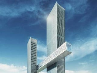 The Link: Dubai's new architectural novelty, with a mega steel structure linking twin towers 