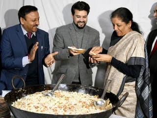 Photos: India's Finance Minister Nirmala Sitharaman kicks off 2020 Budget countdown with 'Halwa ceremony'