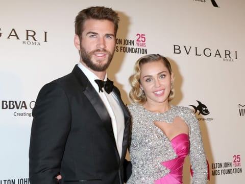 Liam Hemsworth and Miley Cyrus in 2018. 