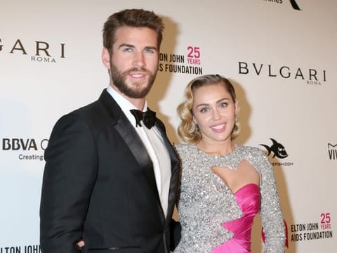 Liam Hemsworth and Miley Cyrus in 2018. 