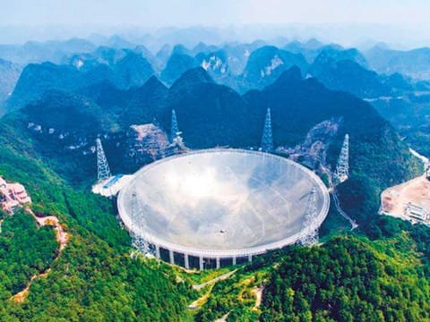 The Five-hundred-metre Aperture Spherical Telescope (Fast) in China.