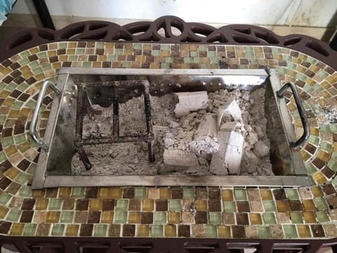 The actual coal burner that claimed the lives of the two maids in Bur Dubai by carbon monoxide poisoning