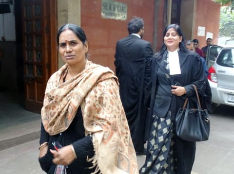 Nirbhaya's mother Asha Devi at the Supreme Court in New Delhi on Tuesday. The Supreme Court questioned one of the four death row convicts in the Nirbhaya gang-rape and murder case, as to how he could allege 'non-application of mind' by the President in rejecting his mercy petition. 