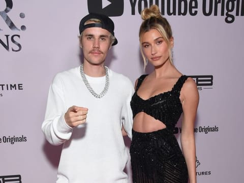 Canadian singer Justin Bieber and wife US model Hailey Bieber.