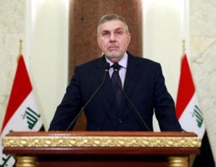 Newly appointed Prime Minister of Iraq, Mohammed Tawfiq Allawi delivers a televised speech in Baghdad, Iraq February 1, 2020. 