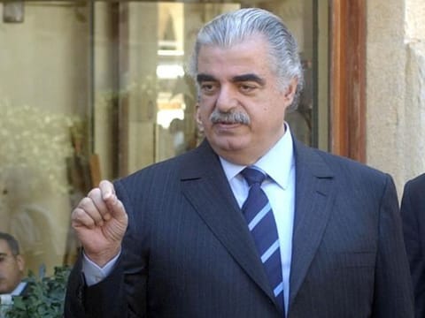 A screen grab showing Rafik Hariri in the Beirut down town area on the fateful day. He was shortly assassinated. 