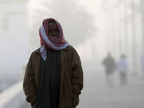 A chilly foggy morning in the UAE.