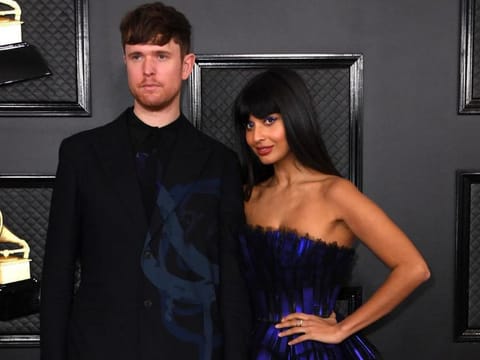 Jameela Jamil and boyfriend James Blake 

AFP