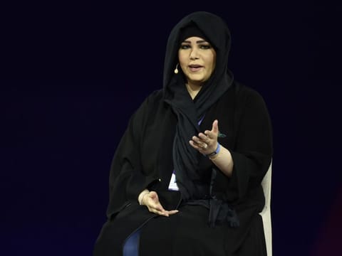 Sheikha Latifa bint Mohammad bin Rashid Al Maktoum, Chairperson, Dubai Culture and Arts Authority, UAE, delivers a speech at the Global Women’s Forum Dubai 2020 on 16th February, 2020. 
