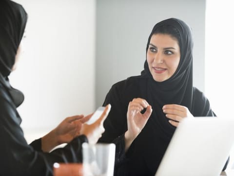 In the UAE,  women make up 70 per cent of university graduates and up to 66 per cent of the public sector’s workforce with 30 per cent of that number in leadership roles.