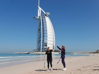 In pictures: Camels and camaraderie as Clijsters and Kenin go for a stroll in Dubai