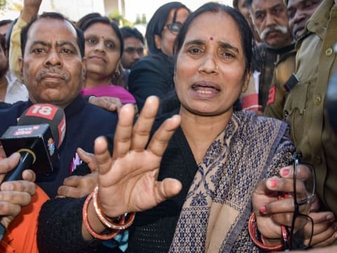 Nirbhaya rape and murder case victim's mother at the Patiala House Court, in New Delhi, on February 17, 2020.