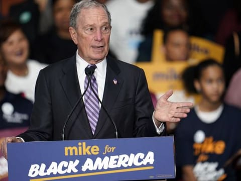 Democratic presidential candidate and former New York City Mayor Michael Bloomberg speaks during his campaign launch of "Mike for Black America," at the Buffalo Soldiers National Museum on February 13 in Houston.