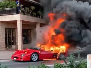 Tragic sight: Ferrari F40 burnt to a crisp after catching fire on streets of Monaco