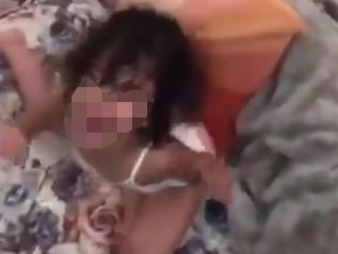 Screen grab of video circulating online of child, Abu Dhabi Police have arrested a woman 