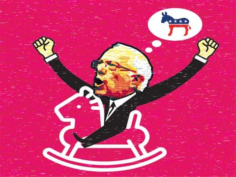 Democratic presidential candidate Senator Bernie Sanders onstage after winning the Nevada caucuses during a campaign rally at Cowboys Dancehall in San Antonio, Texas, on February 22, 2020.