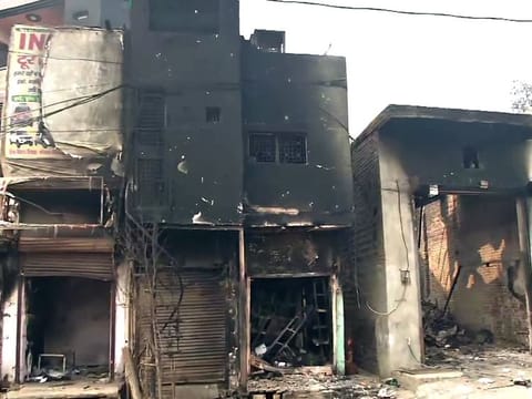 A view of the burnt shop