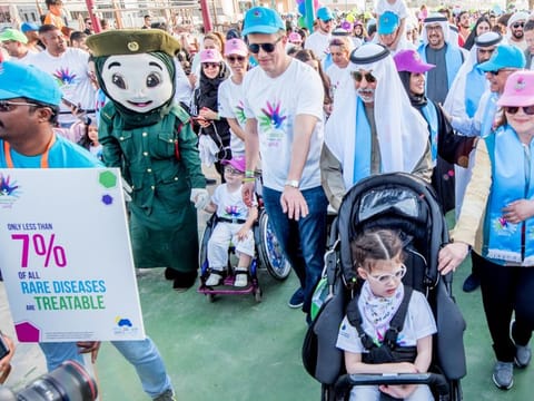 During the Rare Disease Day Walk in presence of H.E Sheikh Nahyan Bin Mubarak Al Nahyan, Cabinet Member & Minister of State for Tolerance of UAE and President of UAE Genetic Diseases Association at the Kite Beach, Wire World Adventure Park. Dubai. Photo: Antonin Kélian Kallouche/Gulf News