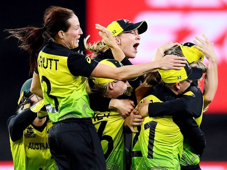 Australia's players celebrate