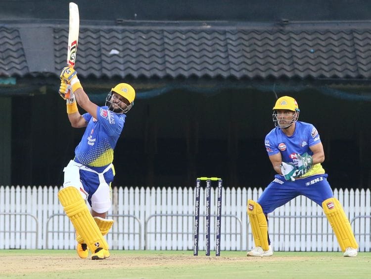 Suresh Raina and MS Dhoni practise for Chennai Super Kings