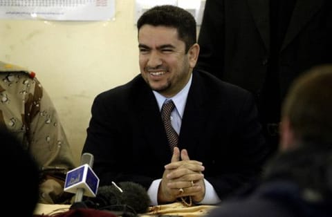 In this file photo taken in 2005 Adnan Al Zurfi, former governor of Najaf, speaks to press at the Human Right Centre in Baghdad.  
