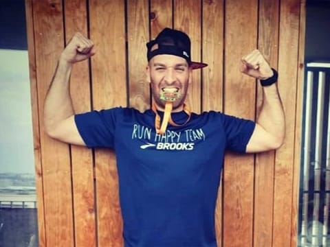 Elisha Nochomovitz figured out a way to run a marathon anyway - back and forth on his balcony