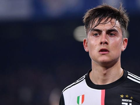  Juventus' Argentine forward Paulo Dybala leaves the pitch to be substituted during the Italian Serie A football match against Napoli at the San Paolo stadium in Naples.