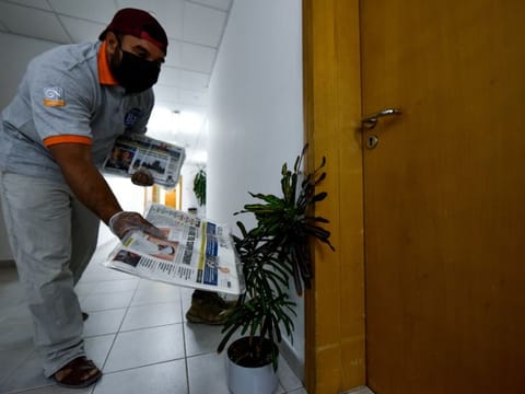 Gulf News is now being distributed to its subscribers in a hygienic way.  