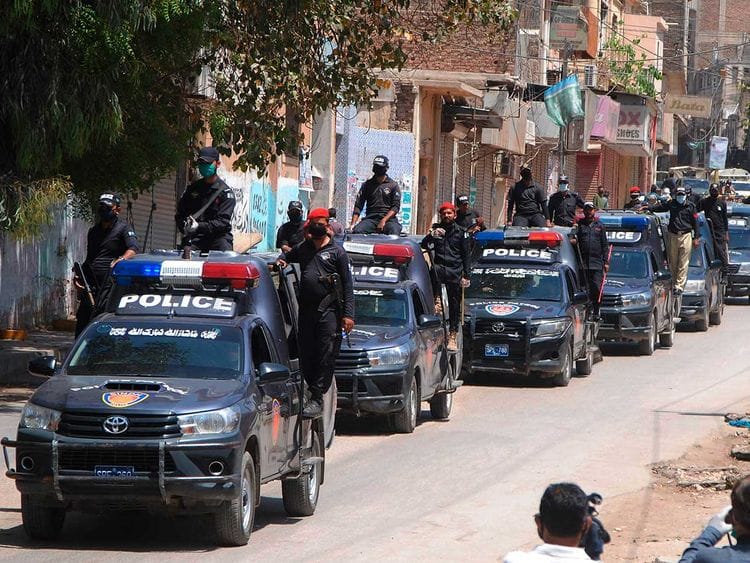 Pakistan police lockdown